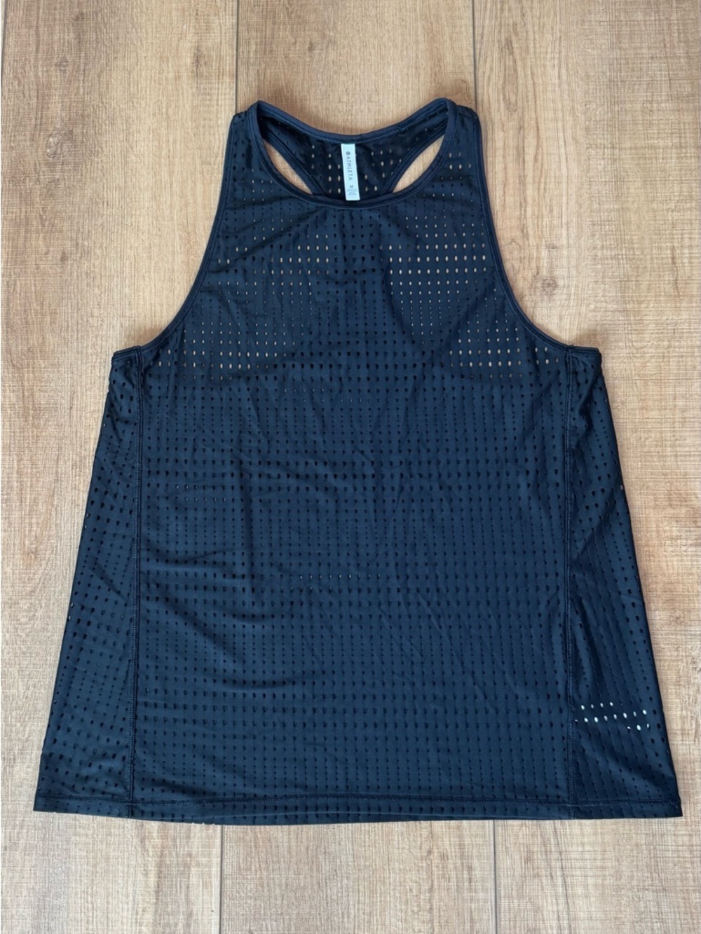 Athleta Black Perforated Racerback Performance Tank New Size M